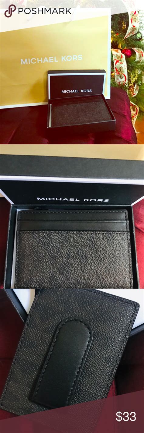 michael kors card holder with money clip|michael kors card holder men's.